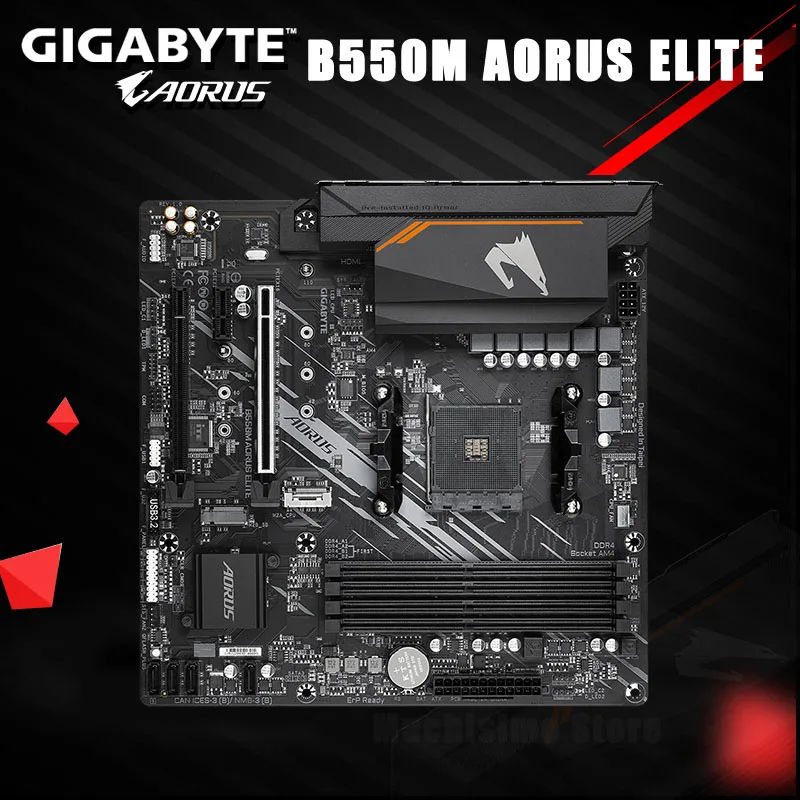 GIGABYTE B550M AORUS ELITE Motherboard AMD B550 Socket AM4 DDR4 HDMI-compatible 128GB PCI-E 4.0 M.2 OverLocking B550 Mainboard