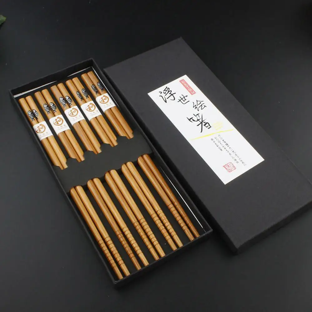 Японские деревянные палочки для еды, натуральное дерево, 5 двойных подарочных коробок, набор palillos, чиносы, багет, шинуаз, ЧОП палочки, palaeczki Xmas@ 5
