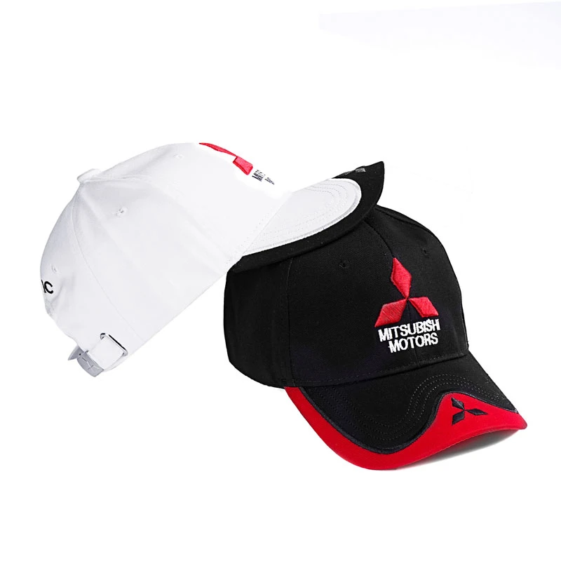 Gorra de béisbol con logo de coche para hombre y mujer, gorra de béisbol con diseño de Mitsubishi 3D, estilo hip hop, ajustable, para carreras, F1| Gorras de - AliExpress