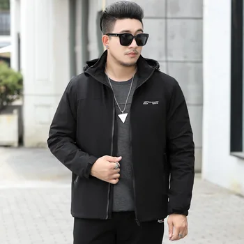 

NEW Winter Jacket Men Plus Velvet Windbreaker Waterproof Thicken Jackets Mens Hooded Thermal Coat Large Size 5XL 6XL 7XL 8XL