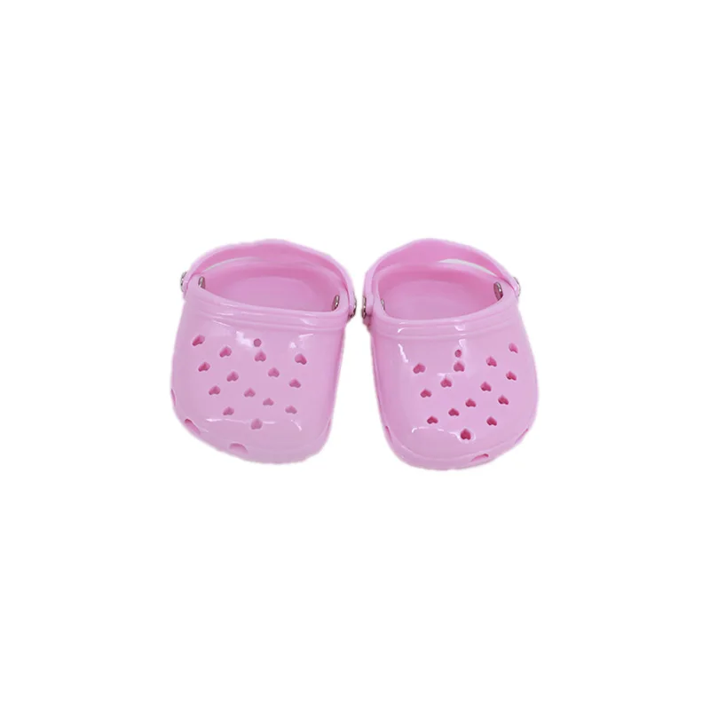 Doll Clothes Shoes Hole Sandal Plastic Shoes Fit 18 Inch American Dolls And 43cm Baby New Born Doll Our Generation Gift For Girl doll shoes barbie doll clothes
