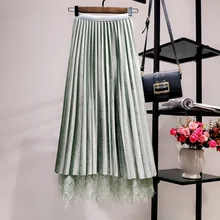 Длинная юбка для девочек, Двусторонняя одежда женский по бокам 01232 осенне-зимние мужские туфли без застежки, популярные pleuche сетчатой юбки с вуалью