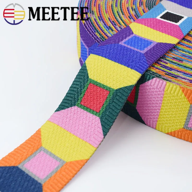 5Meters Meetee 50mm Ethnic Jacquard Webbings Tapes Bag Strap Belt Ribbons For DIY Clothes Sewing Tape Bias Binding Accessories