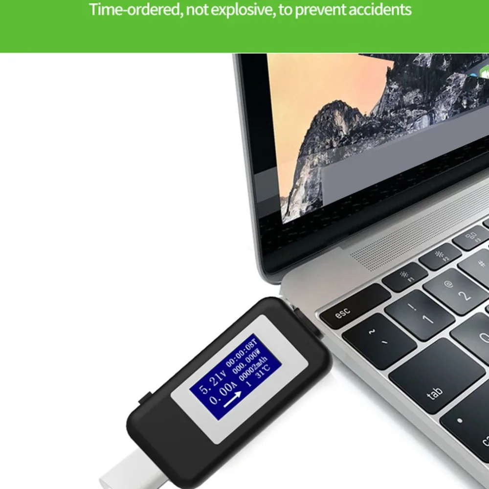 Тип usb-C ЖК-дисплей вольтметр тестер DC4-30V 0-5.1A Амперметр Напряжение измеритель тока, для батареи зарядки измерения кабеля