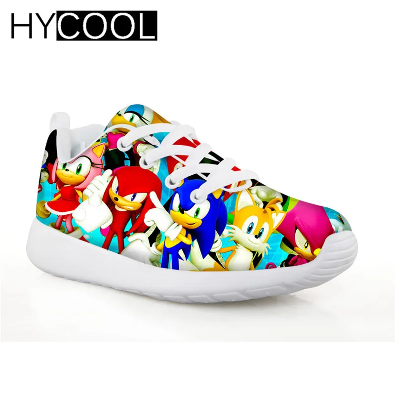 HYCOOL/детская обувь для мальчиков; Sonic the hedgehog; кроссовки на плоской подошве; спортивная обувь для бега; Chaussure Enfant garcon fille - Цвет: YQ2788BN