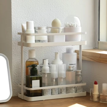 

1Pc Household Storage Rack Bathroom Rack Storage Rack Double Sundries Shelves for Hotel