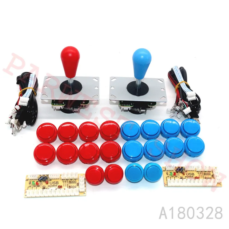 

Zero Delay USB Encoder to Pc Joystick DIY Kit With Oval Balltop 8 Way 5pin Joystick 24mm/30mm Arcade Buttons for Jamma Machine