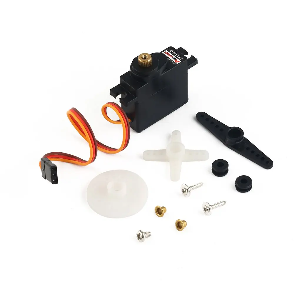 

Power HD 1711MG 3.5kg Steering Analog Copper Gear Servo High Torque for 1/16 RC Cars Small Foam Fixed Wings Airplane hz