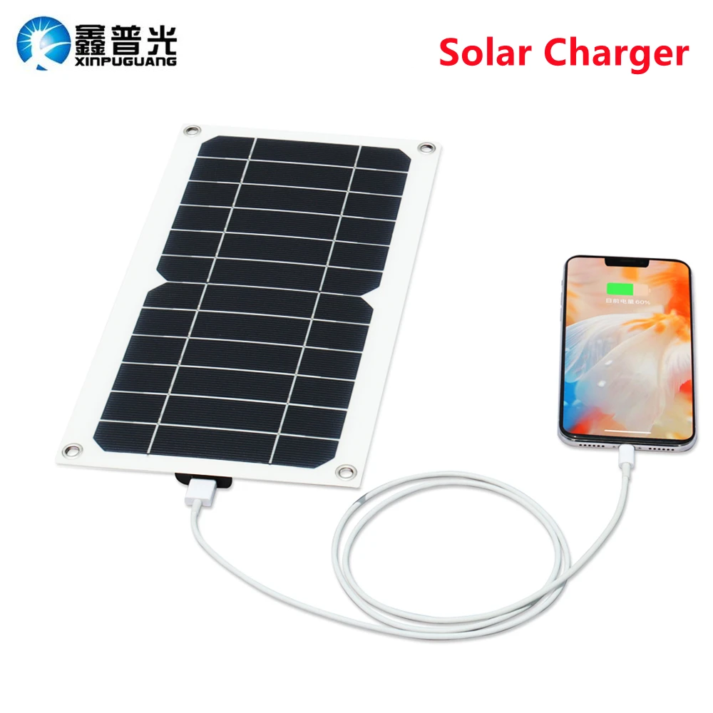 Mini Cargador Solar portátil, Panel de carga de energía Flexible, salida de interfaz USB de CC para recarga de batería de teléfono móvil|Células solares| - AliExpress