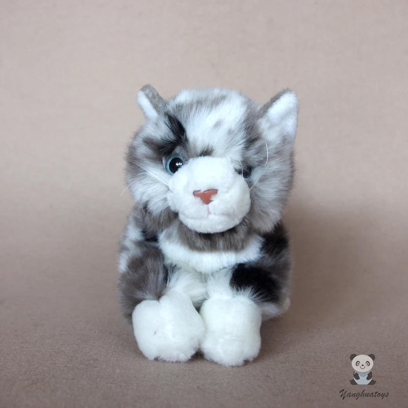 Мягкие плюшевые животные американская короткошерстная кукла игрушка милый серый табби кошки игрушки подарок