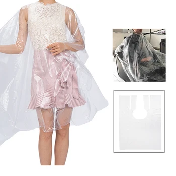 

50pcs Transparent PE Barbershop Tool Home Salon Disposable Hairdressing Capes Waterproof Apron Adults Multipurpose Cutting Perm