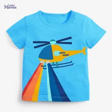 

Little Maven Children Summer Baby Boy Clothes Helicopter Print Tee Tops Brand Cotton Soft T Shirt for Kids 2 3 4 5 6 7 Years