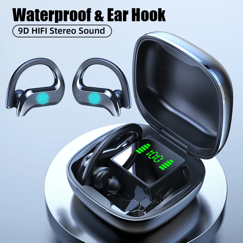TWS Bluetooth 5.0 Earphones Wireless Headphone Bone Conduction 9D HiFi Stereo Sport Headsets Handsfree With Microphone