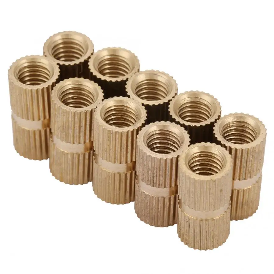 

6mm Stainless Steel Square Nuts Closed End Inlay Knurled Copper Nut Fastener Accessory Embedded Knurled Nut Set Round Nut