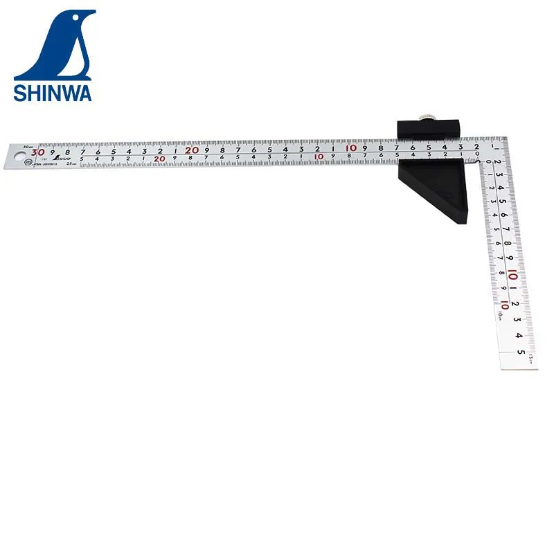 

SHINWA Penguin Carpenter's Square Wide Hard Chrome Finish with Stopper 1PCS