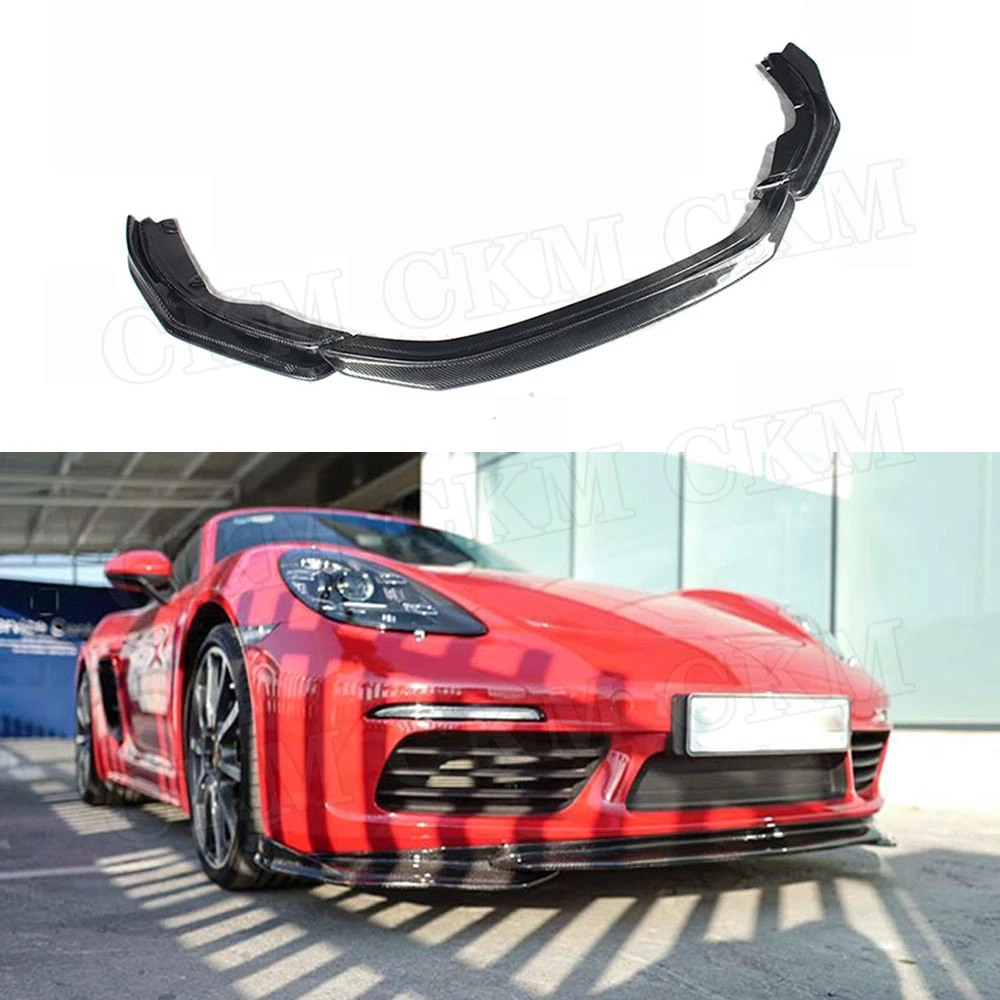 3pcs Carbon Fiber Front Bumper Lip Aprons Spoiler Chin Splitters Fit
