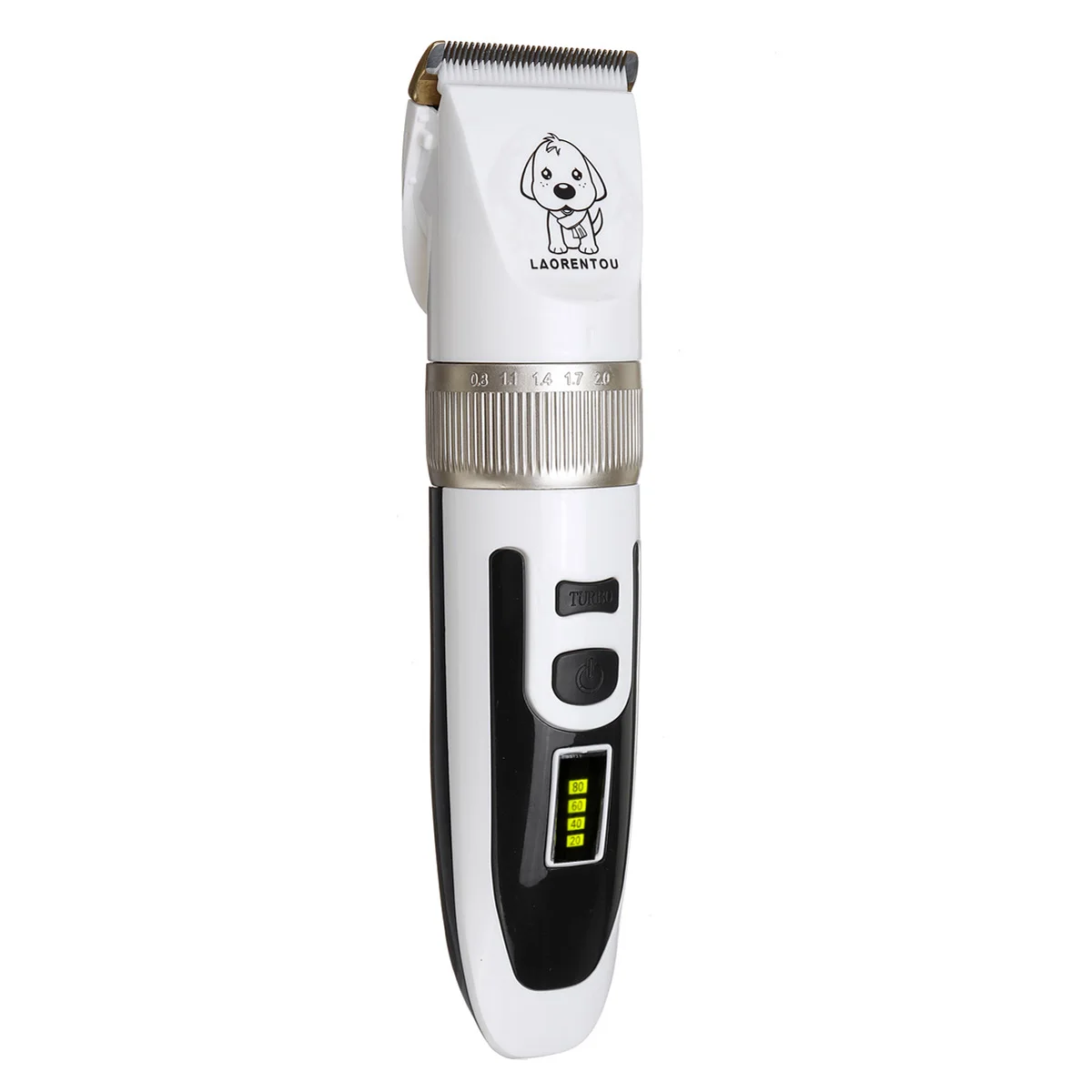 White USB Перезаряжаемый кошачий триммер для груминга собак машинка для стрижки набор Беспроводная USB Бритва для волос с 4 насадками - Габаритные размеры: White