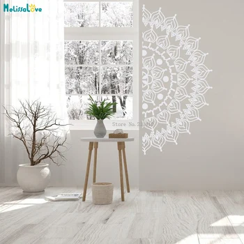 

Half Mandala Wall Decals Headboard Decor Removable Large Size Mandala Art Meditation Room Bohemian Gypsy Decor Ideas YT5006