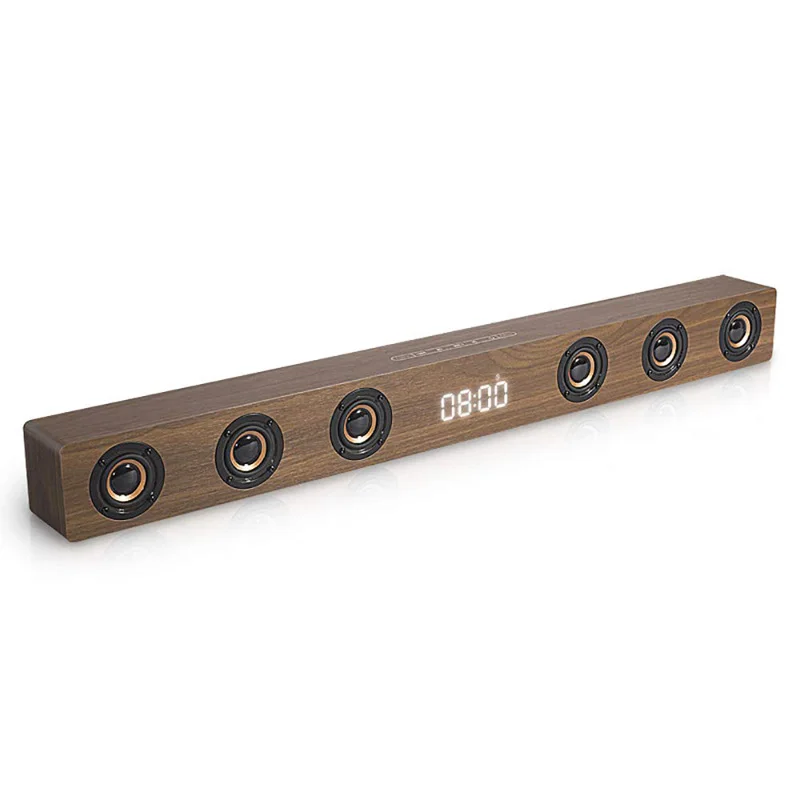 Brown wood grain ТВ Саундбар Bluetooth динамик деревянный звук бар HiFi стерео дистанционное управление Поддержка AUX/HDMI/часы дисплей для домашнего кинотеатра - Цвет: Brown wood grain