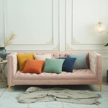 

orange cashmere sofa cushion cover 45*45cm no inner morandi color cushion cases blue yellow pillow covers for dec X184