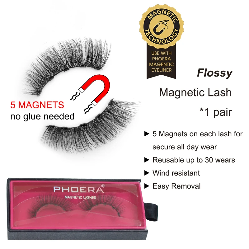 

PHOERA Magnetic Liquid Eyeliner Gel for 3D Reusable Magnet False Eyelashes Mink Lashes Ultra-thin Extension Thick Makeup Tool