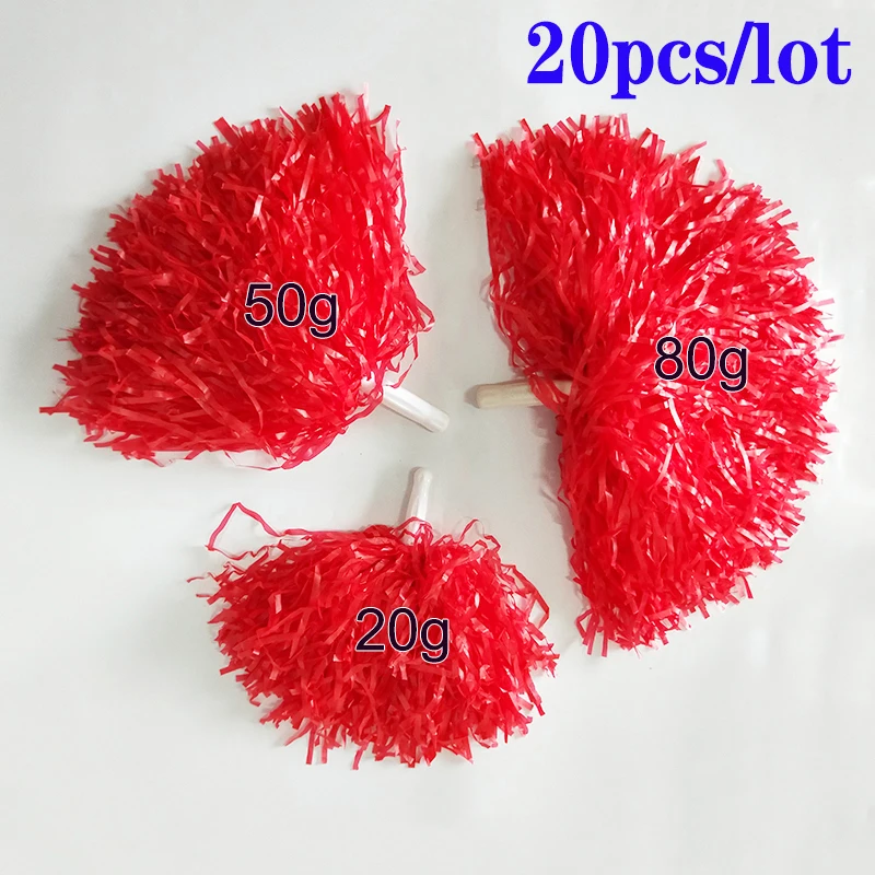 20pcs Plastic Cheerleader Pom Ppom Girl Cheer Refueling Props Cheerleading Pompon Pompoms NonFading plastic hand flowers