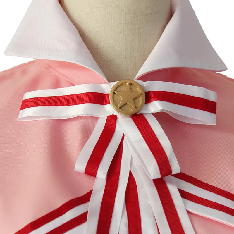 KINOMOTO Сакура Cardcaptor прозрачная карта косплей костюм розовый Косплей Сладкая