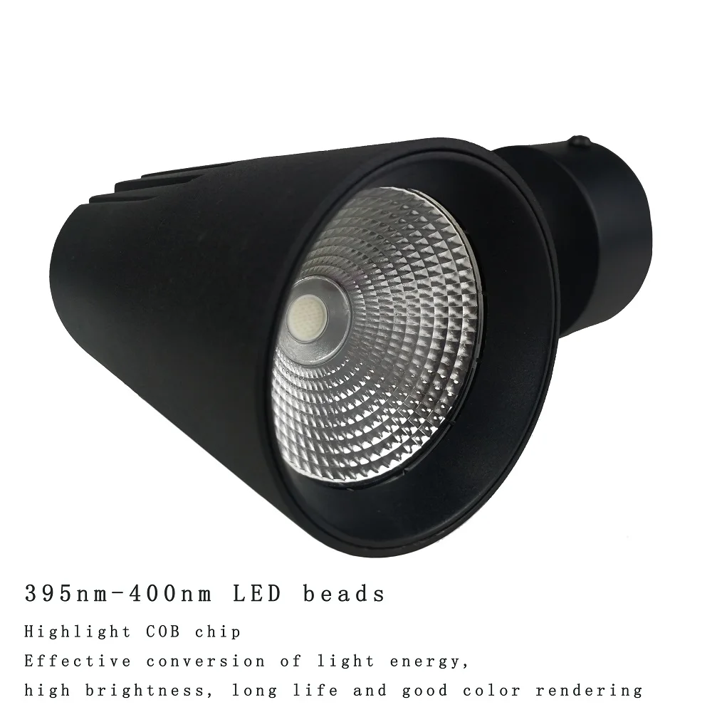 ANJOET УФ-Трековый светильник COB 15 Вт 20 Вт ультрафиолетовая лампочка 110 В 220 В Алюминиевый Потолочный флуоресцентный светодиодный черный светильник вечерние лампы