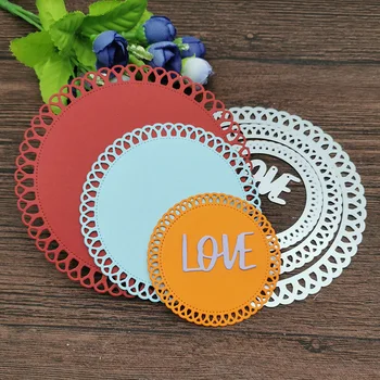 

4pcs Round lace frame set Metal Cutting Dies Stencils For DIY Scrapbooking Decorative Embossing Handcraft Die Cutting Template