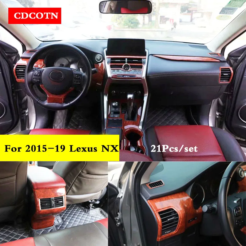 21Pcs/set Car Stickers Interior Wood Grain Color Cover Trim Panel Overlay Frame Kit Fit For 15-19 Lexus NX Auto Car Accessories 21Pcs/set Car Stickers Interior Wood Grain Color Cover Trim Panel Overlay Frame Kit Fit For 15-19 Lexus NX Auto Car Accessories