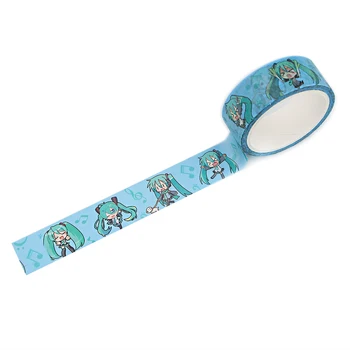 

50pcs/lot G1005 15mmX5m Anime Hatsune Miku Washi Tape Paper DIY Decorative Adhesive Tape Stationery Masking Tapes Supplies