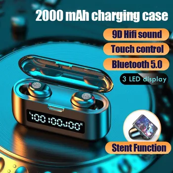 Bluetooth Earphones Wireless Headphones LED Display With Microphone Sport Waterproof Earbuds Headsets With 2000mAh Charging Box