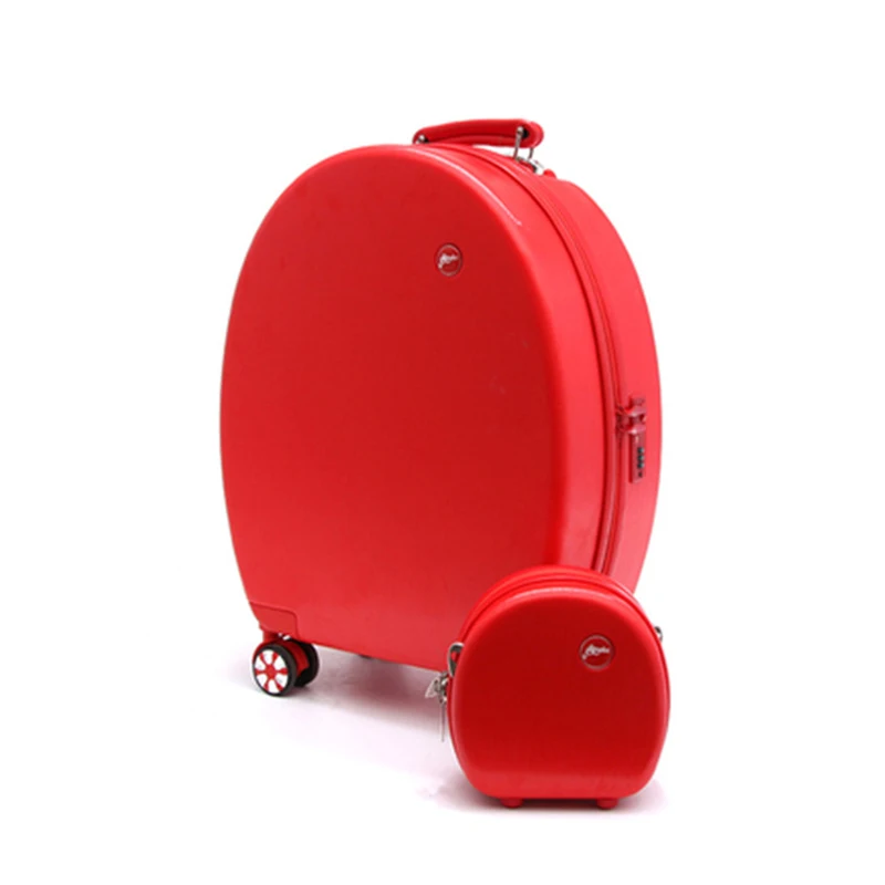 Комплект для багажа с тележкой на колесиках с чехлом для макияжа милый круглый чемодан универсальный колесный пансион 20 дюймов для переноски багажа