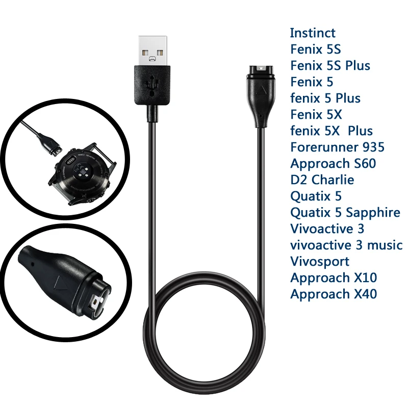 Smart Watch Charger Cable for Garmin Fenix 5 5S 5X Plus,Forerunner  935,Approach S60,5 Sapphire,Vivoactive 3 Music,Vivosport|Smart Accessories|  - AliExpress