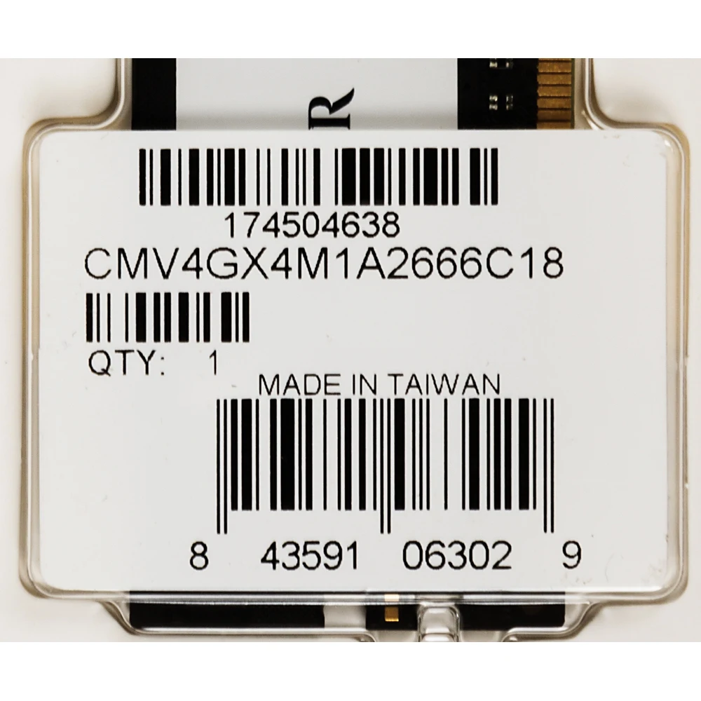 Память DDR4 4Gb 2666MHz Corsair CMV4GX4M1A2666C18 RTL PC4-21300 CL18 DIMM 288-pin 1.2В