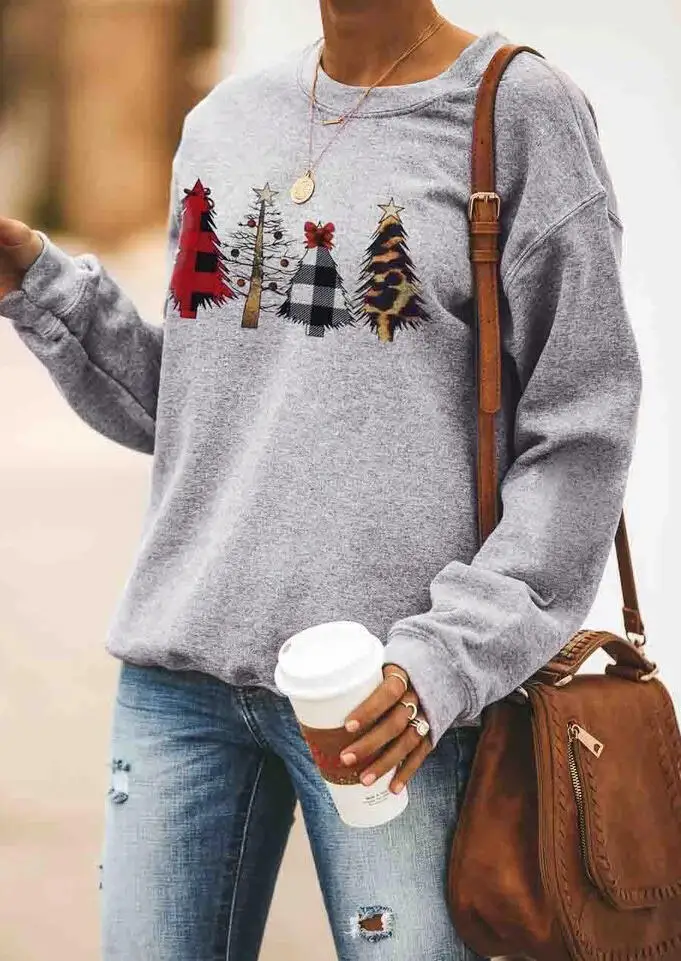 Женские рождественские футболки с изображением Санта-Клауса, елки, машины, рождественские повседневные свободные топы с изображением гномий, Осень-зима, с длинным рукавом