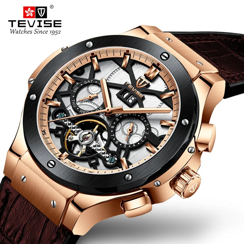 

Tevise Top Brand Luxury Men's Automatic Mechanical Watches Sports Hollow Tourbillon Men Fashion Watch Male Relogio Masculino