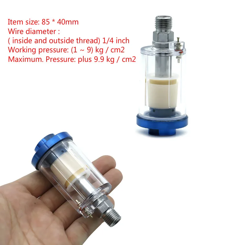 

1/4'' Water Oil Separator Inline Air Hose Filter Moisture Trap For Compressor Spray Paint Gun