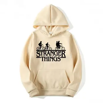 

2019 Trendy Faces Stranger Things Hooded Mens Hoodies and Sweatshirts Oversized for Autumn with Hip Hop Winter Hoodies Men Brand