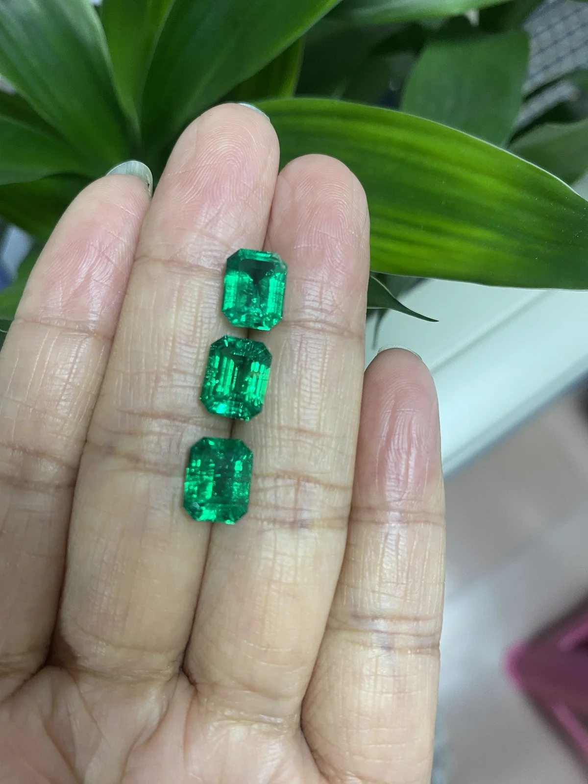 Pirmiana 7x9mm Lab Grown Columbian Green Emerald Loose Gmestone for Jewelry Ring Making