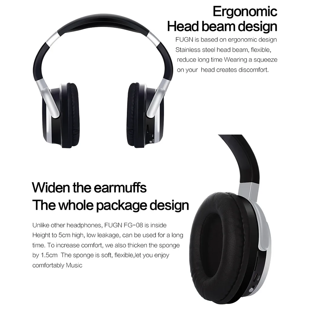 Mosunx Bluetooth 4,2 Наушники Беспроводные Hi-Fi стерео Супра-аурал стерео гарнитура активные шумоподавления беспроводные наушники