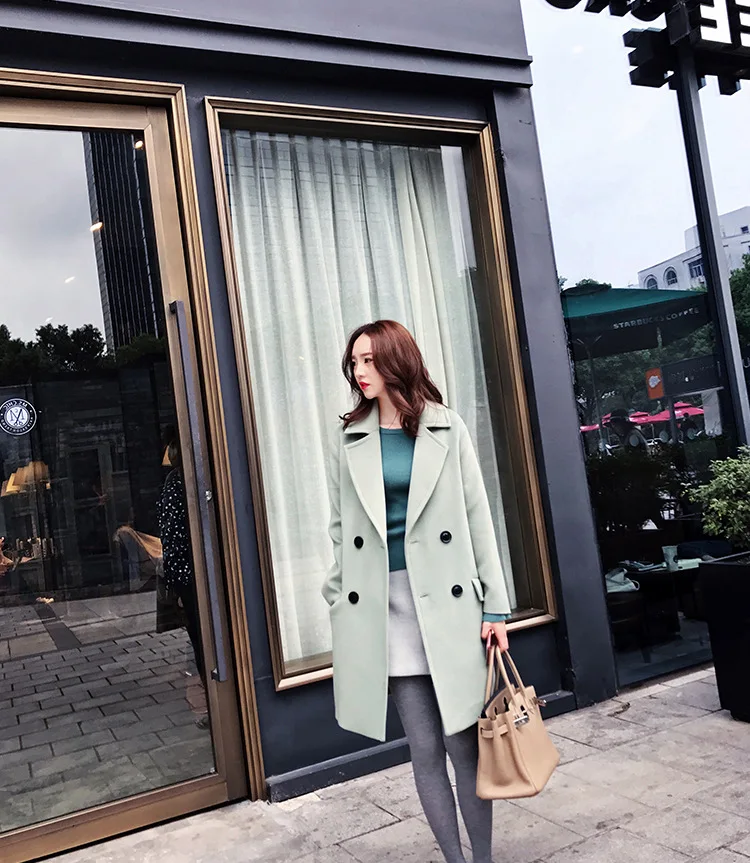 Off Season Autumn And Winter Woolen Coat Women's Padded Mid-length Korean-style Short Cocoon Woolen Jacket
