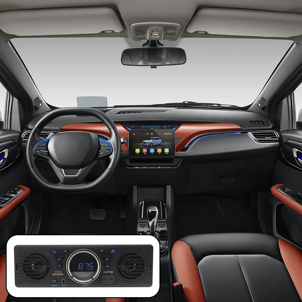 12 В автомобильный FM USB SD AUX в аудио стерео AV252 радио встроенный 2 колонки Bluetooth Handfree в тире MP3 плеер