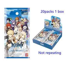 

Genshin Impact Bandai Metal Paper Card Letters Games Children Anime Character Collection Kid's Gift Playing Card Toy