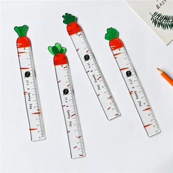 

Kawaii Plastic Transparent Ruler Carrot design Straight Rulers Drawing Measuring Tool cactus office school supplies Stationery
