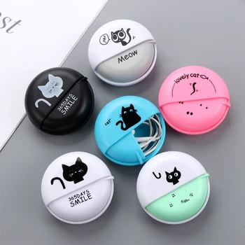 

Round Earphone Case Multi-function ABS Wire Cable Organizer Rotary Storage Protective Data Line Box Headphone Storage Accessory
