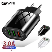 GTWIN USB зарядное устройство Quick Charge 3,0 QC Быстрая настенная зарядка мобильного телефона адаптер для iPhone 7 8 6 Plus X XR XS Max для samsung S10