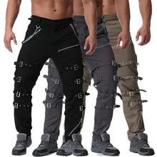 Брюки мужские модные мульти застежка-молния брюки повседневные уличные на открытом воздухе рабочие брюки карго длинные брюки pantalones hombre
