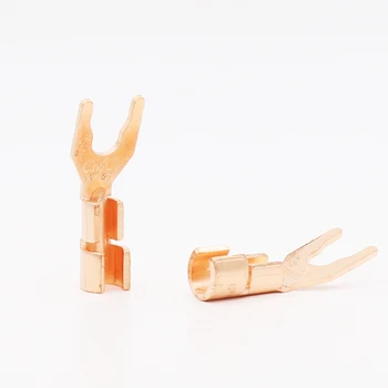 

HiFi CMC Solid Copper Y Spade Plug Speaker Cable Wire Adapter Connector For Audio Cable