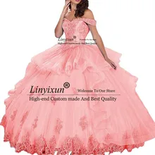 Красные Бальные платья с вышивкой, хрустальные тюлевые платья с бисером, 15 лет, Дебютант, милая шея, Vestidos De 15 Anos